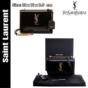 YSLサンローラン サンセット ミディアム パテントレザーバッグ