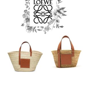 LOEWE【ロエベ】ロゴ入りバスケットキャリーオールバッグ