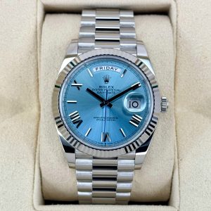 NEW 2024 ロレックス デイデイト プラチナ 40mm 228236 アイスブルーローマンダイヤルRolex