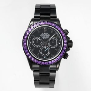 ROLEX(ロレックス)機械式腕時計 デイトナ Daytona パープルダイヤモンド40MM 腕時計 カーボンブラックシリーズ