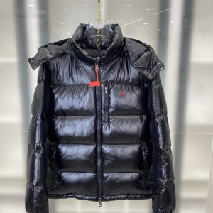 【人気商品】Ralph Lauren ラルフローレン 2025年新作 ポニー刺繍入り シャイニー セミハイネック ダウンジャケット MONCLER