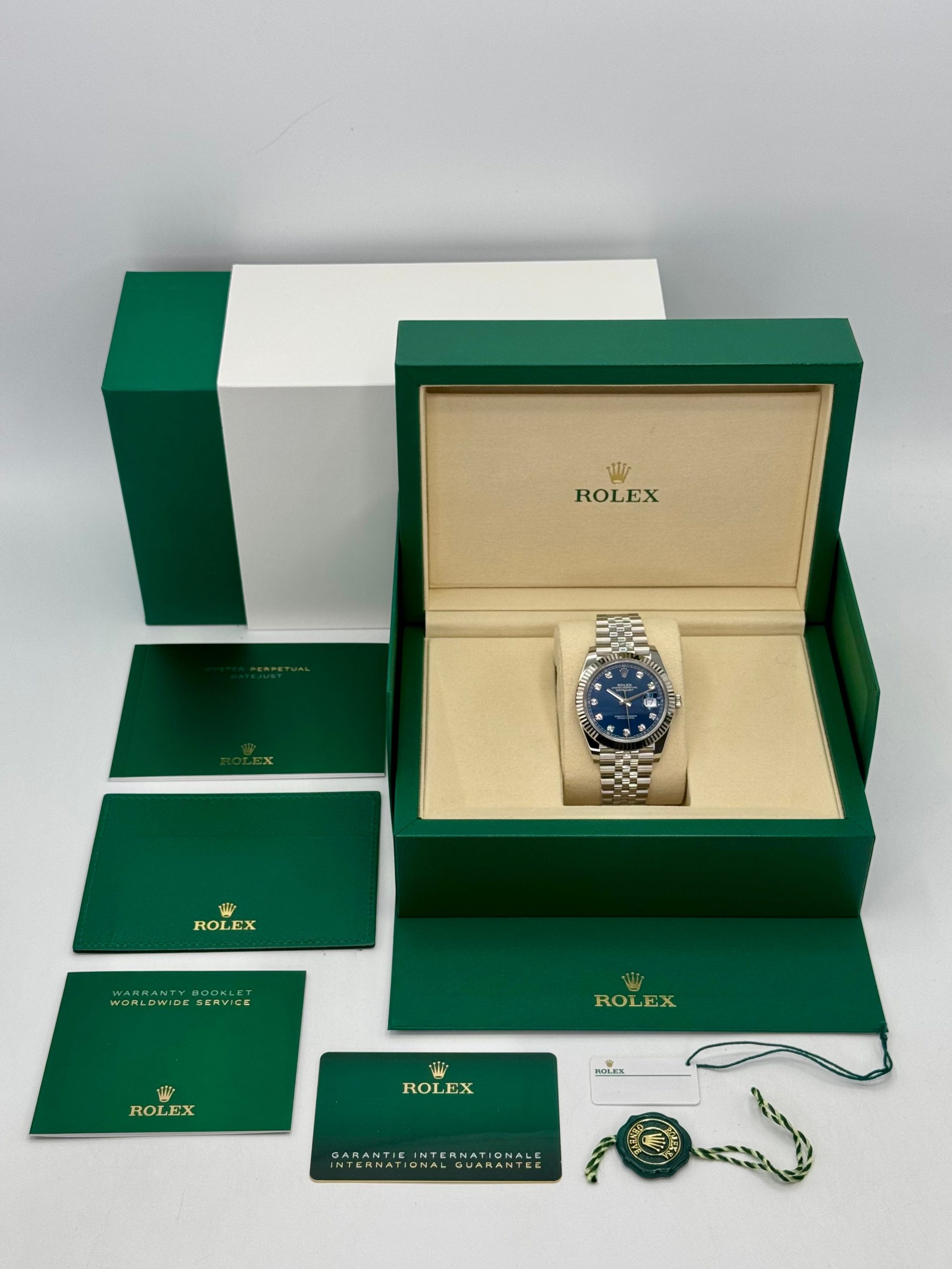 NEW 2025ロレックスデイトジャスト41ミリメートル126334ステンレススチールジュビリーブルーダイヤモンドダイヤルRolex - 画像 (8)