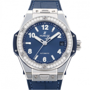ウブロ HUBLOT ビッグバン ワンクリック スチール ブルー ダイヤモンド 465.SX.7170.LR.1204