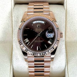 2024 ロレックス デイデイト 40mm 228235 ローズゴールド チョコレートダイヤルRolex