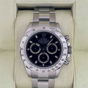 2009 ロレックスデイトナ40mm 116520 ステンレススチール ブラックダイヤルRolex