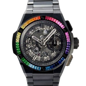 ウブロ HUBLOT ビッグバン インテグレーテッド オールブラック レインボー